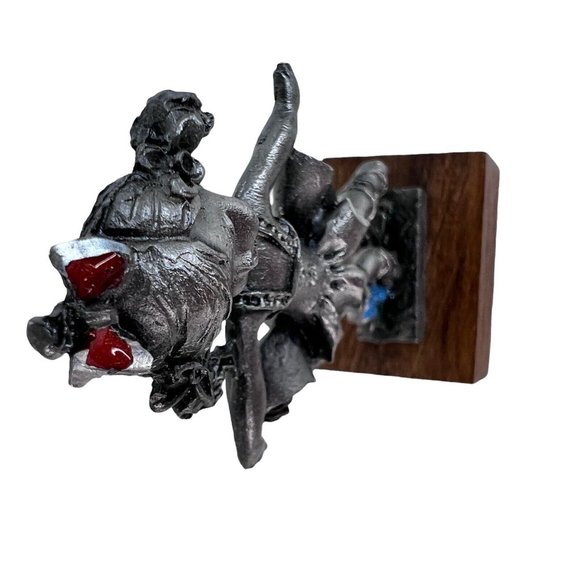 Peltro Pewter Girl Ballerina Figurine On Wood Stand Made In Italy 3” Tall VTG - Picture 8 of 10